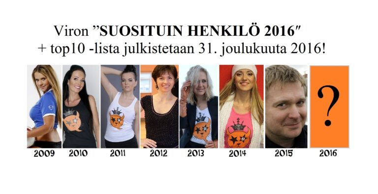 Virossa valitaan suosituin henkilö jo kahdeksatta vuotta peräkkäin. ”Suosituin henkilö 2016” julkistetaan 31. joulukuuta!