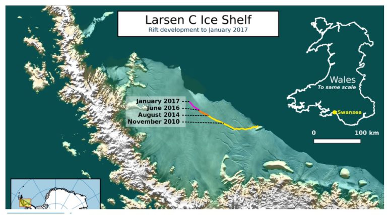 Lähikuukausina saattaa Etelämantereesta murtua jättimäinen jäävuori