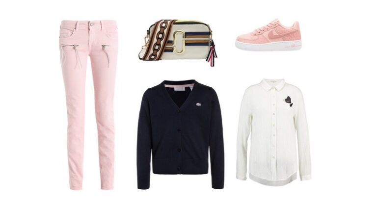 EDULLISTA shoppailua – Vaaleanroosa + tummansininen (Look #1)