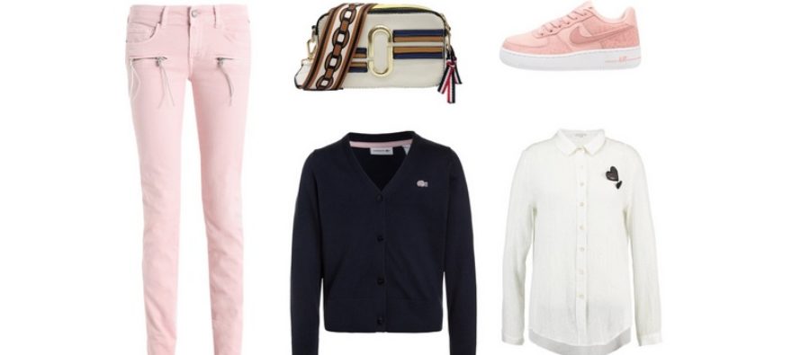 EDULLISTA shoppailua – Vaaleanroosa + tummansininen (Look #1)