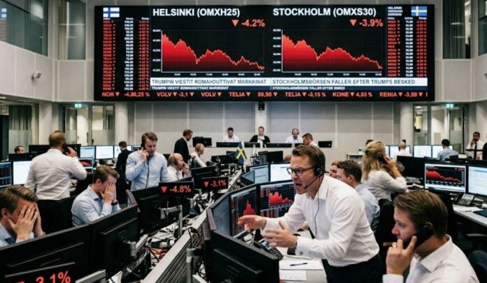 Helsinki ja Stockholmi börs Tukholman ja Helsingin pörssit voimakkaan paineen alla (NordenBladet)
